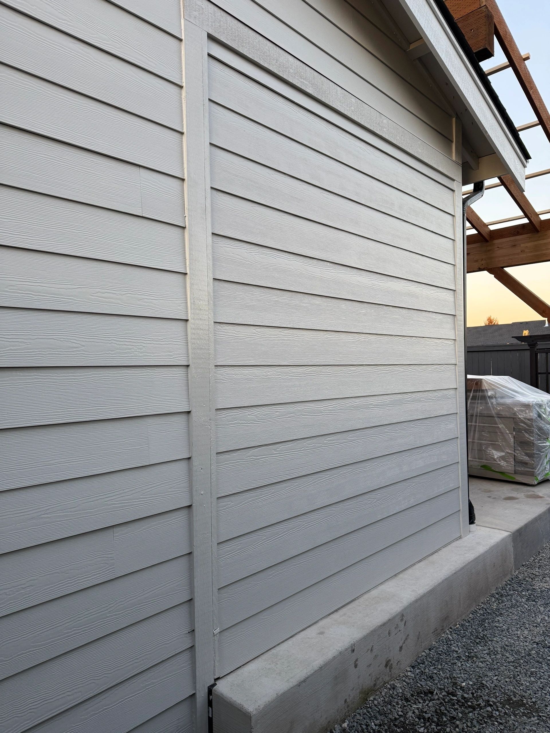 Garage door exterior pergola